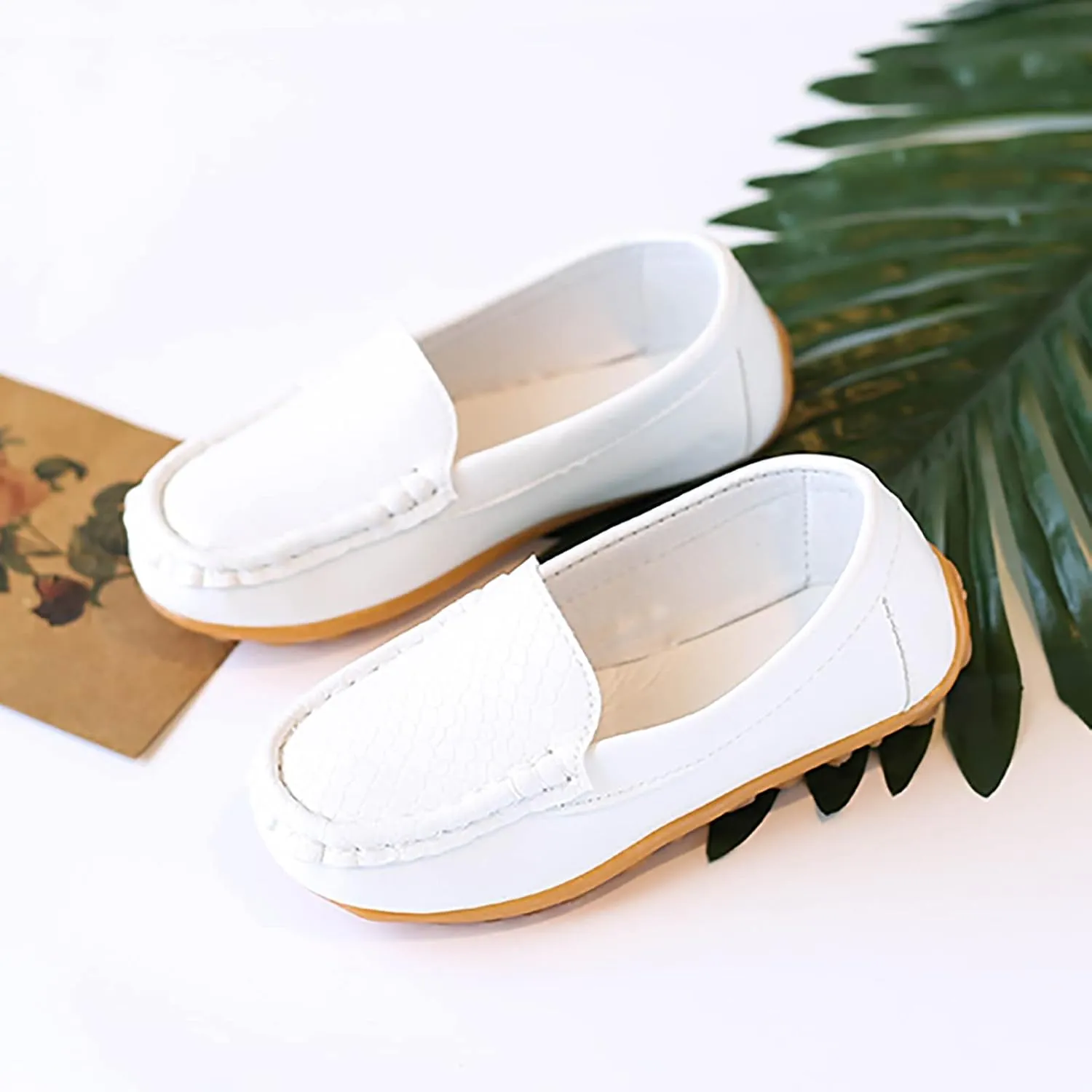 Kids Toddlers Boys Girls Soft Slip On Loafers Slip-On Moccasin Boat Dress Shoes Casual Shoes Formal Leather Flat𝐬