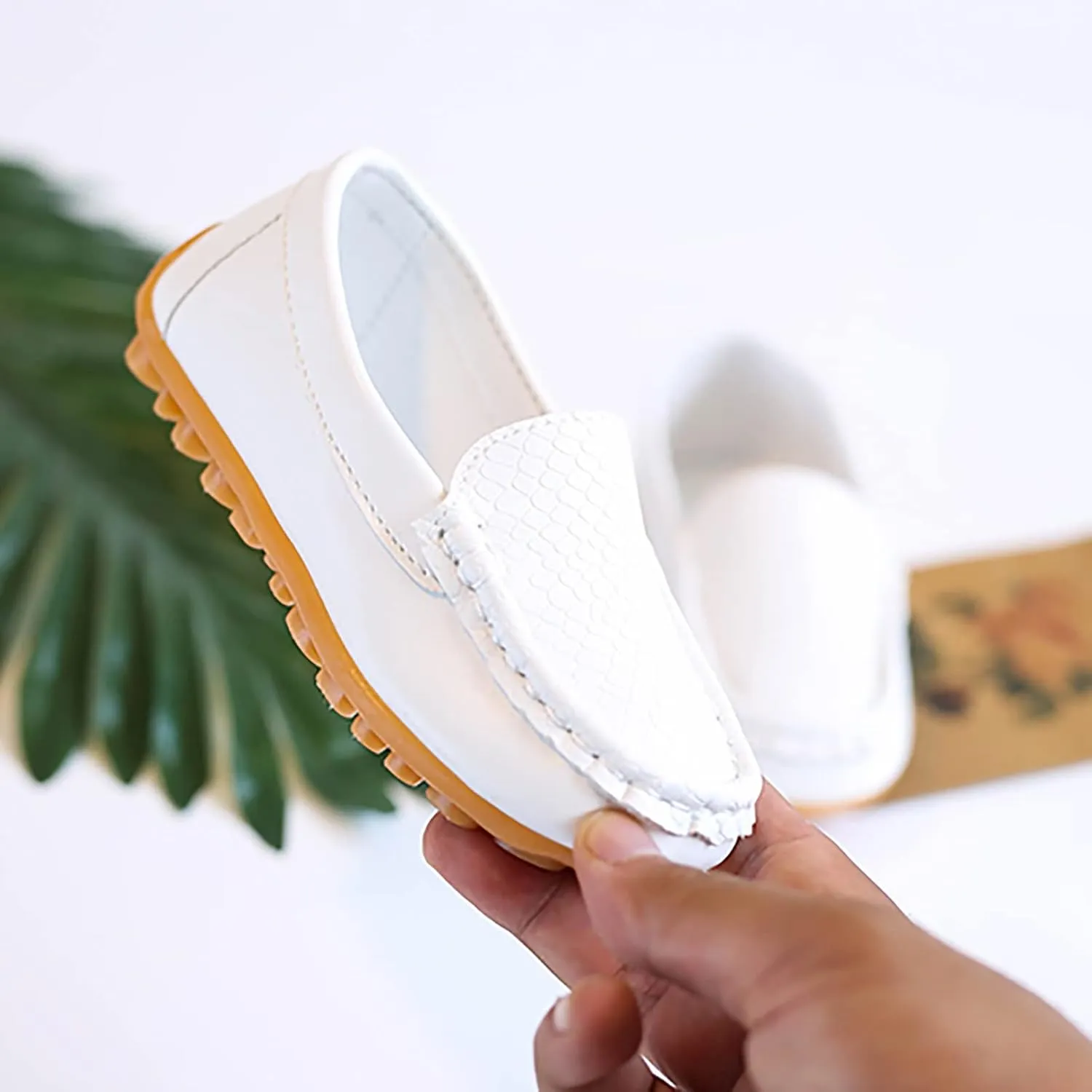 Kids Toddlers Boys Girls Soft Slip On Loafers Slip-On Moccasin Boat Dress Shoes Casual Shoes Formal Leather Flat𝐬