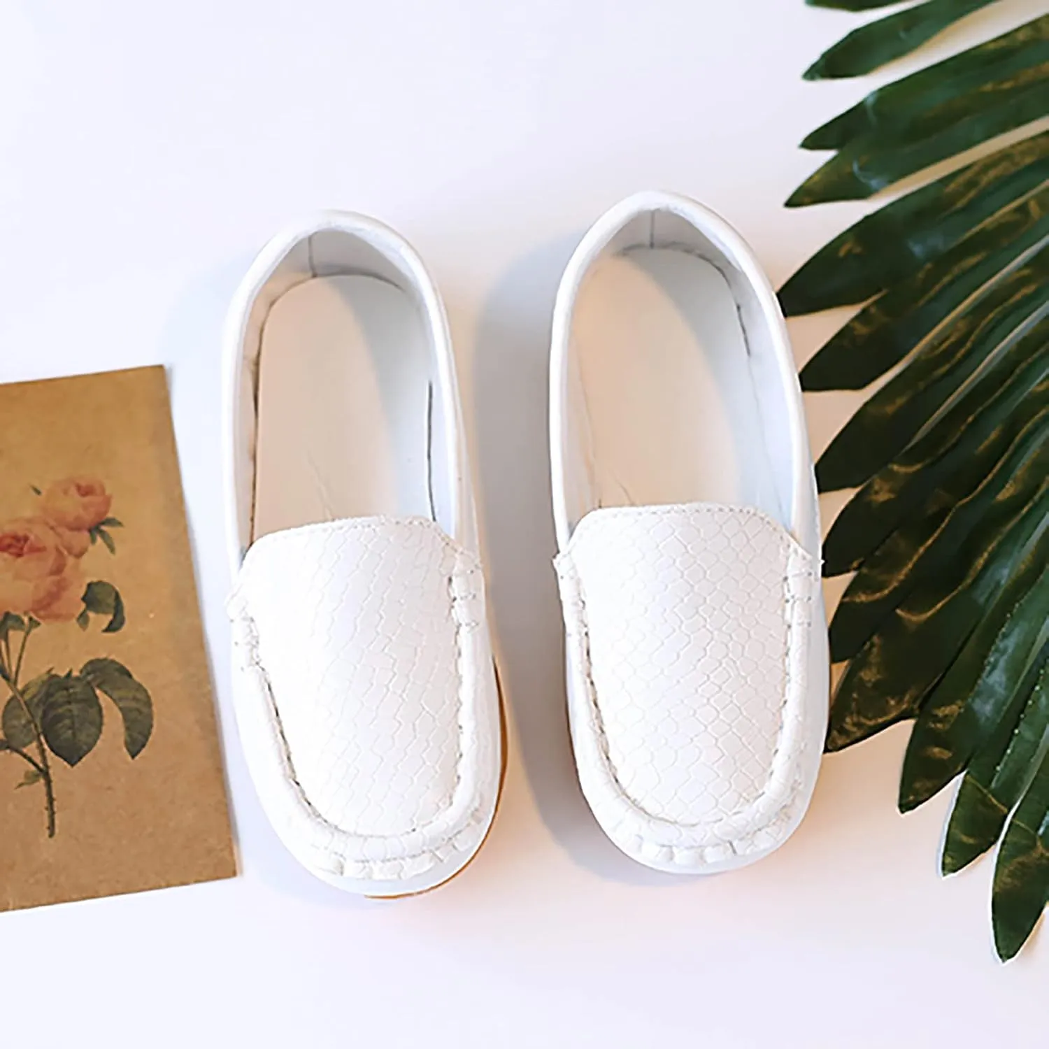Kids Toddlers Boys Girls Soft Slip On Loafers Slip-On Moccasin Boat Dress Shoes Casual Shoes Formal Leather Flat𝐬