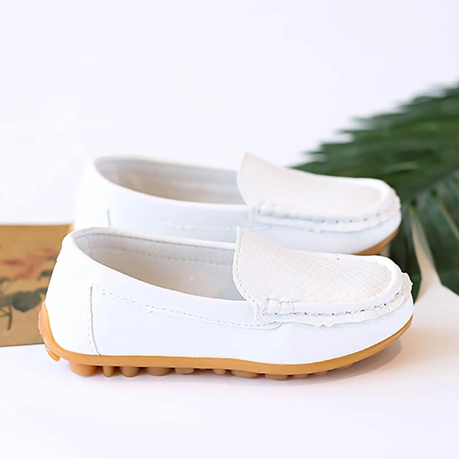 Kids Toddlers Boys Girls Soft Slip On Loafers Slip-On Moccasin Boat Dress Shoes Casual Shoes Formal Leather Flat𝐬