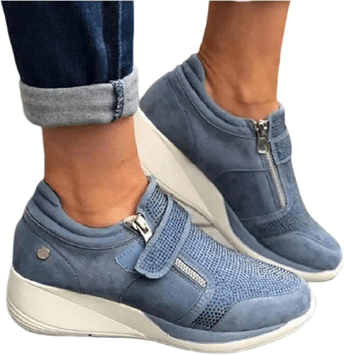 Ladmiple Shoes For Women Sneakers Slip Ons Fashion Low Top Casual Dressy Summer Fashion Comfort Walking Platform Shoes
