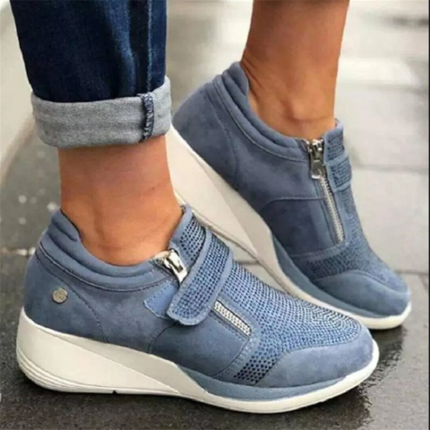 Ladmiple Shoes For Women Sneakers Slip Ons Fashion Low Top Casual Dressy Summer Fashion Comfort Walking Platform Shoes