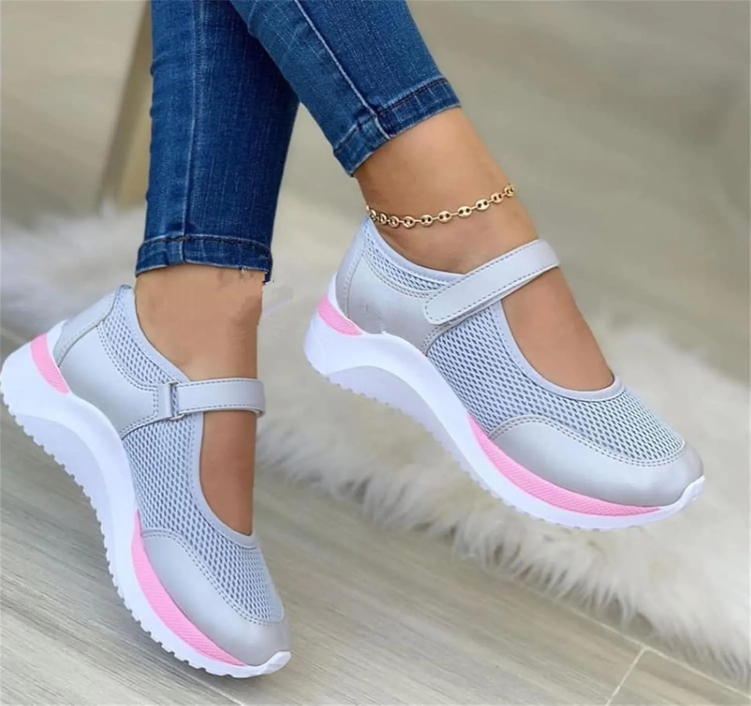 Ladmiple Sneakers For Women Walking Shoes Slip On Comfort Dressy Casual Summer Fashion Non Slip Platform Flats Loafers