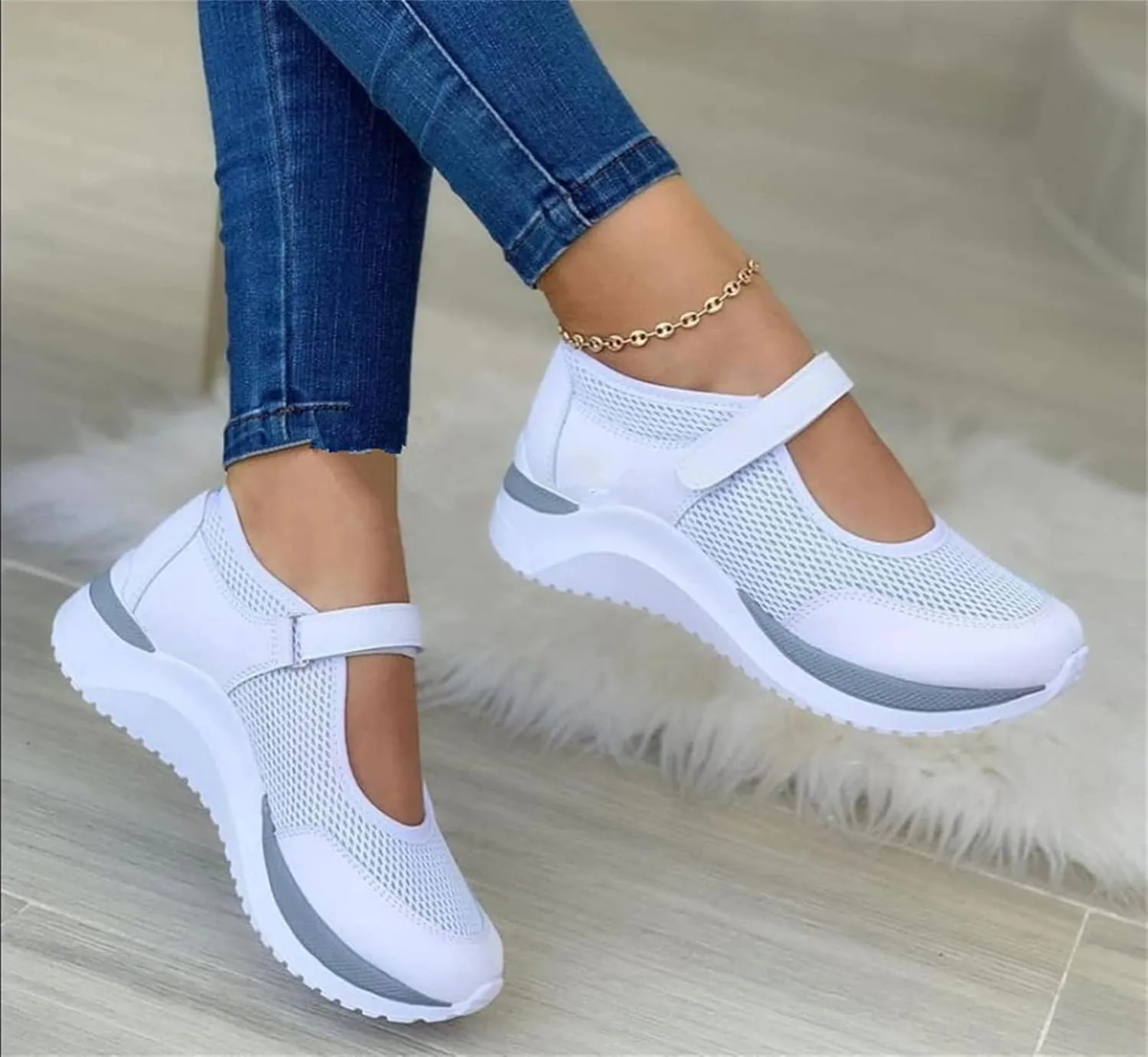 Ladmiple Sneakers For Women Walking Shoes Slip On Fashion Comfort Dressy Casual Summer Low Top Platform Flats Loafers