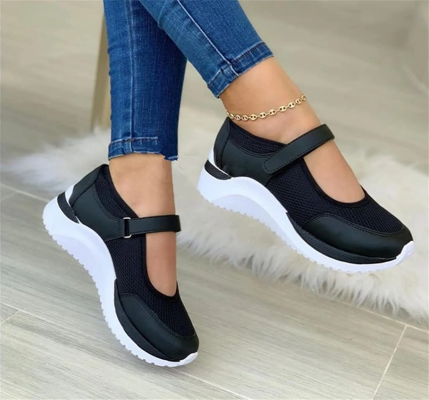 Ladmiple Sneakers For Women Walking Shoes Slip On Fashion Comfort Dressy Casual Summer Low Top Platform Flats Loafers