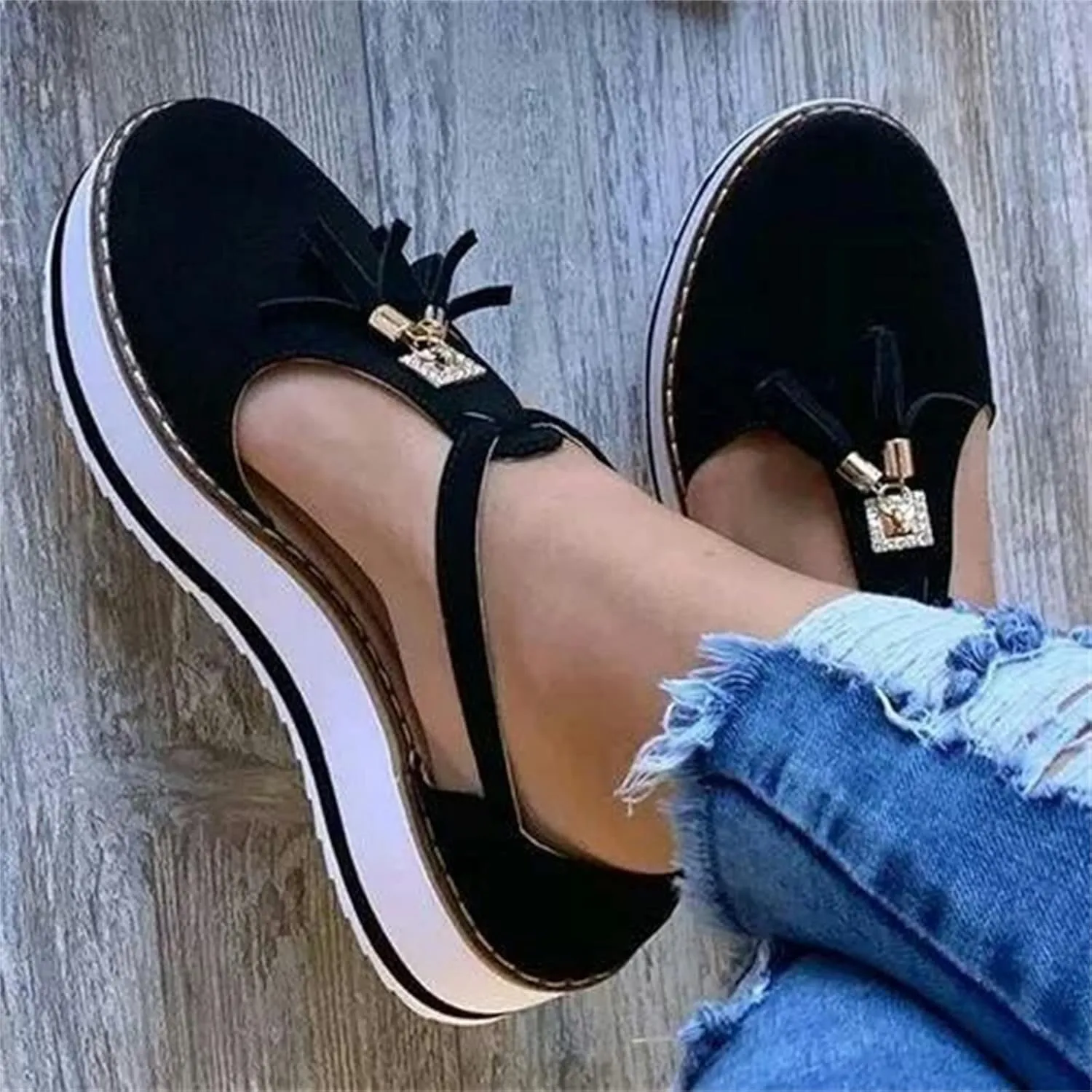 Ladmiple Sneakers For Women Walking Shoes Slip On Low Top Fashion Dressy Casual Summer Comfort Non Slip Flats Loafers