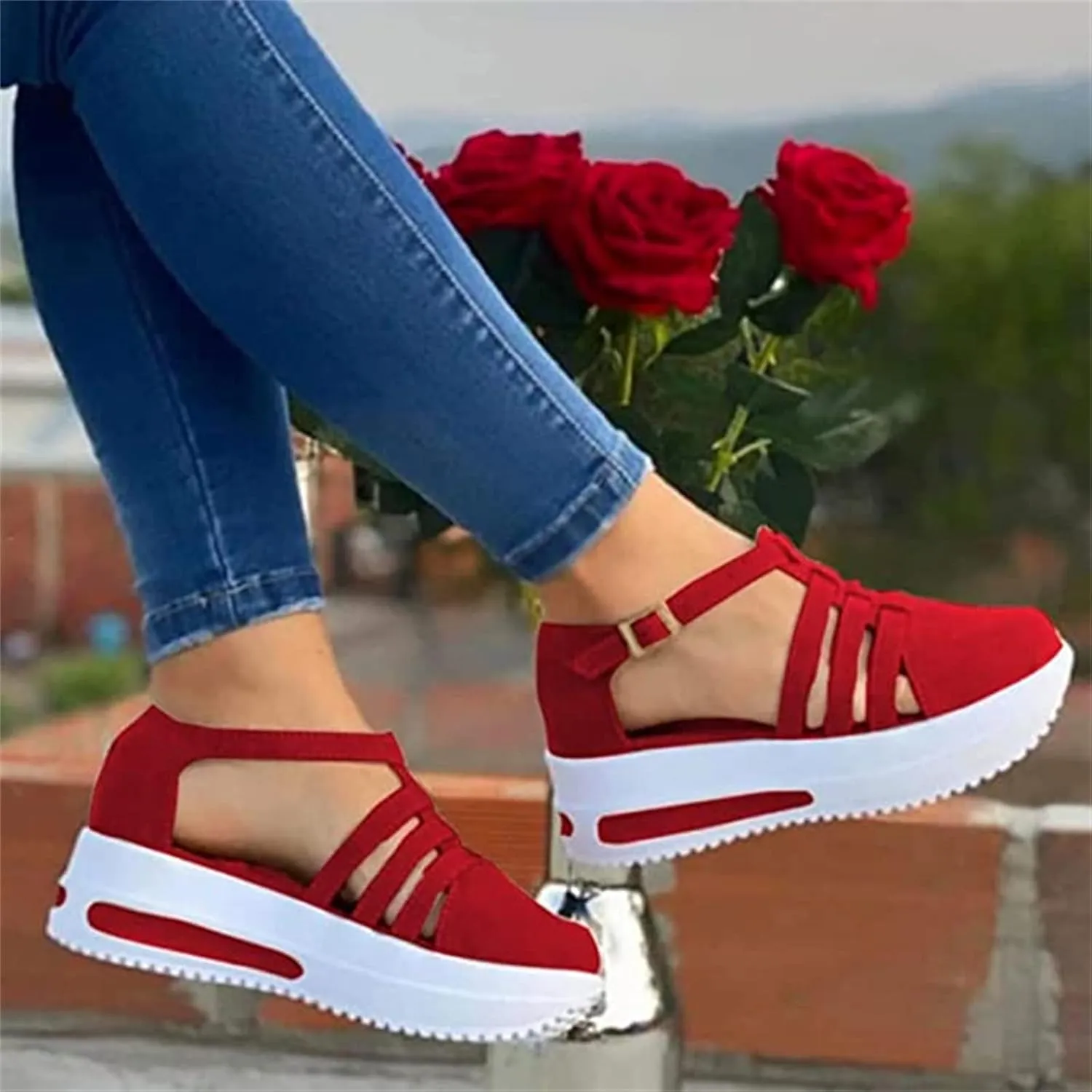 Ladmiple Womens Shoes Dressy Casual Loafers Canvas Shoes Low Top Fashion Slip on Comfort Walking Platform Flats Sneakers