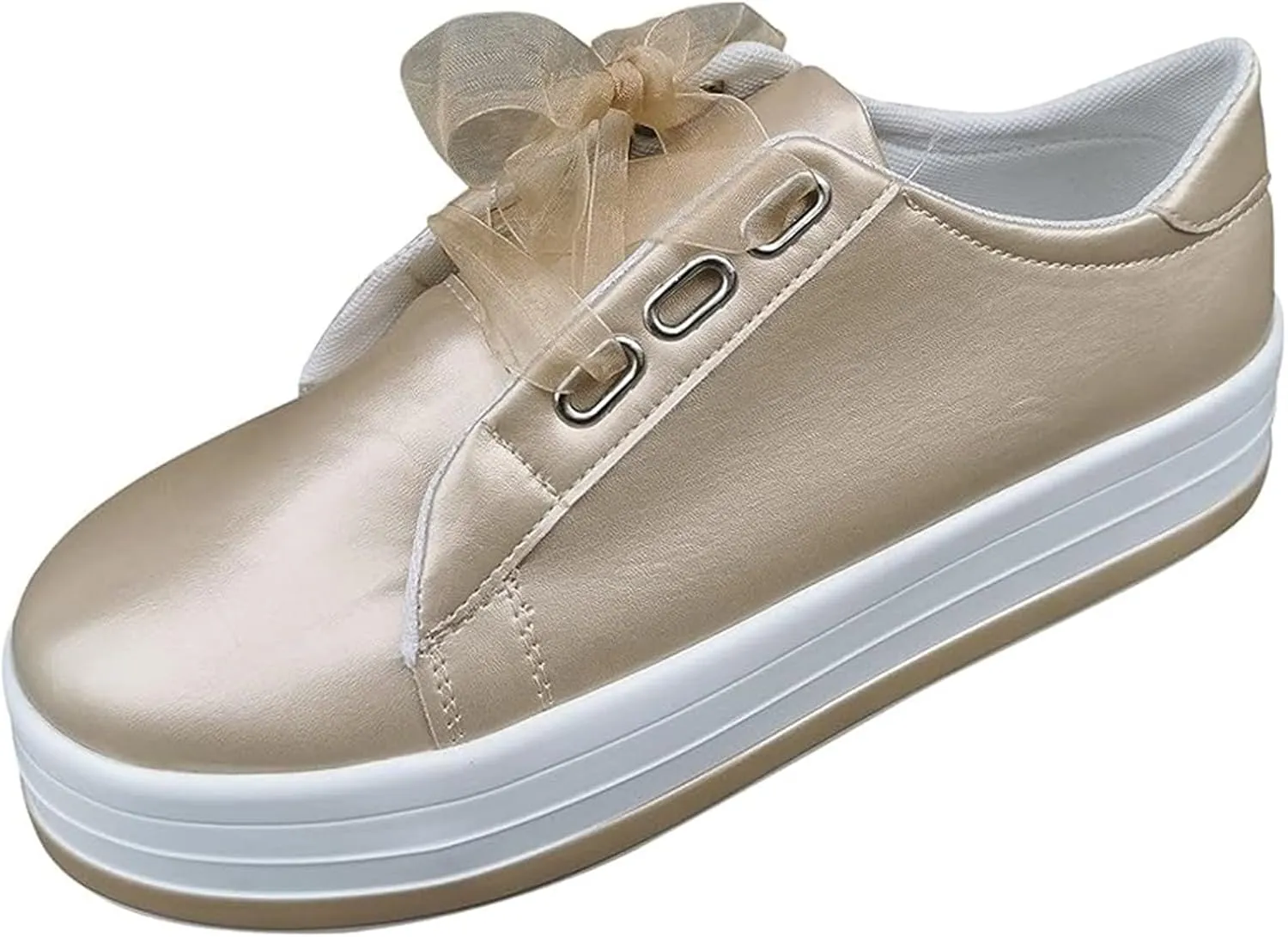 Ladmiple Womens Shoes Dressy Casual Loafers Low Top Leather Sneaker Lace-up Classic Fashion Slip On Comfort Walking Shoes