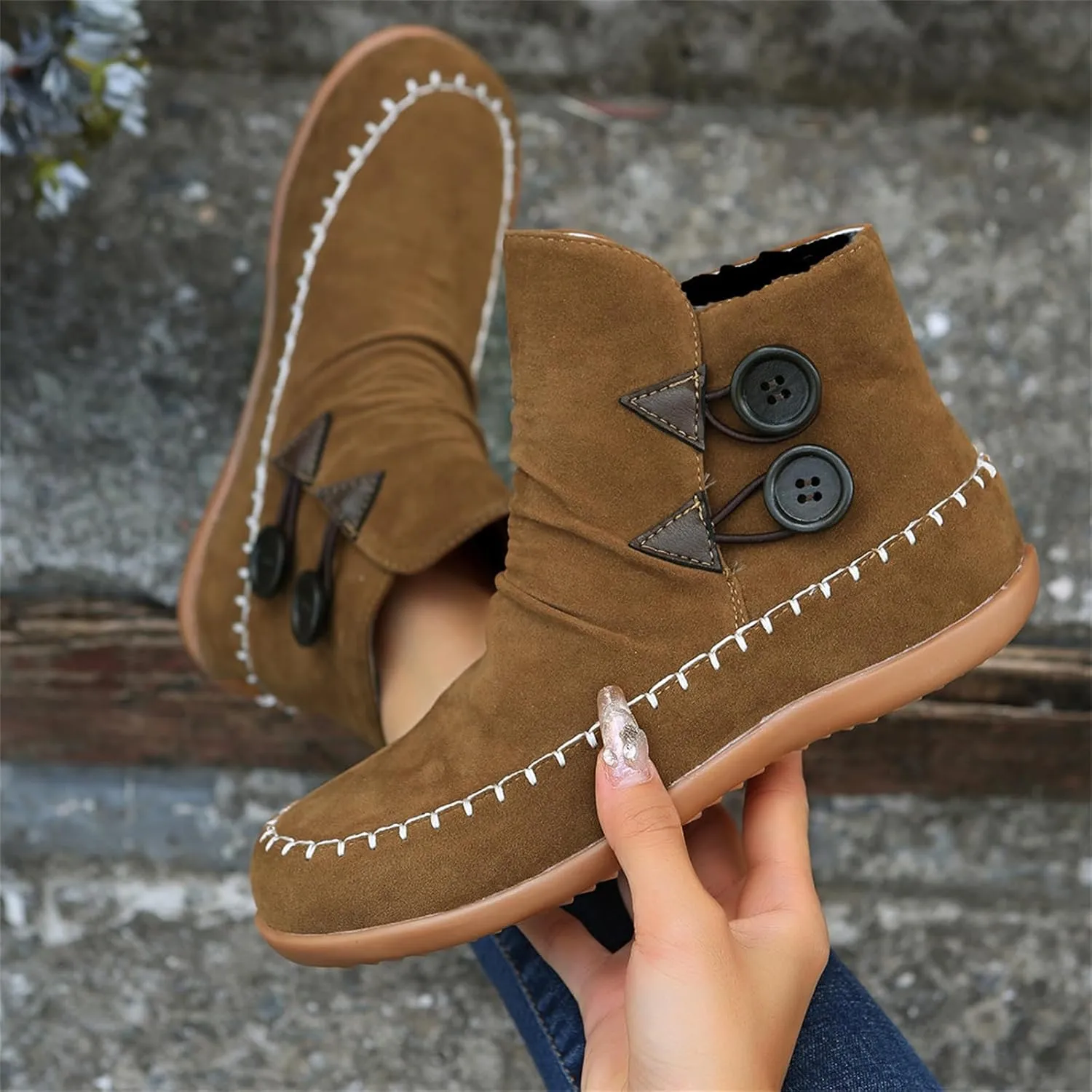 Lausiuoe Boots For Women Cowboy Style Flat Fashion Ankle Booties Causal Dressy Side Zipper Wide Width Western Boots