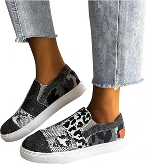 Lausiuoe Flats Shoes Women Comfortable Loafers Womens Canvas Sneakers Low Top Fashion Comfortable Classic Casual Lightweight Soft Breathable Non-Slip Walking Flat Shoes Loafers