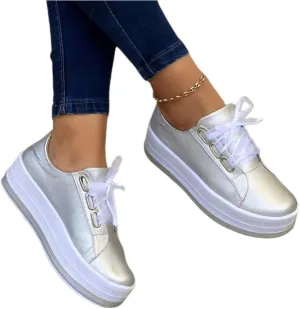 Lausiuoe Platform Shoes For Women Sneakers Lightweight Non-Slip Casual Fashion Soft Comfort Breathable Walking Shoes