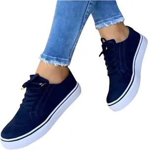 Lausiuoe Shoes For Women Flats Comfortable Dressy Fashion Canvas Sneakers Casual Low Top Comfort Slip On Walking Loafers
