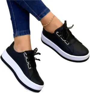 Lausiuoe Shoes For Women Sneakers Trendy Fashion Leather Shoes Non-Slip Casual Low Top Soft Slip On Walking Flat Loafers