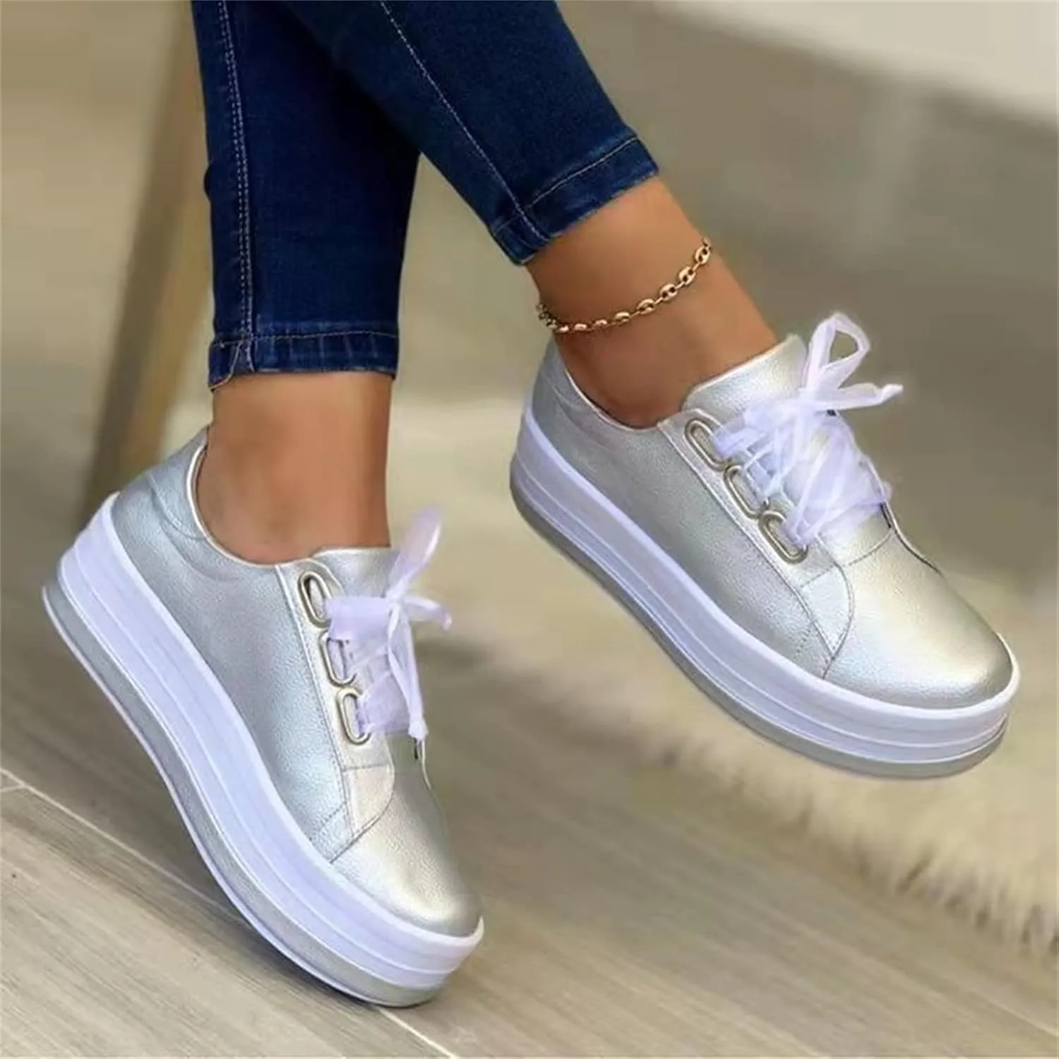 Lausiuoe Sneakers For Women Walking Shoes Comfortable Casual Fashion Lightweight Slip On Low Top Canvas Flat Loafers