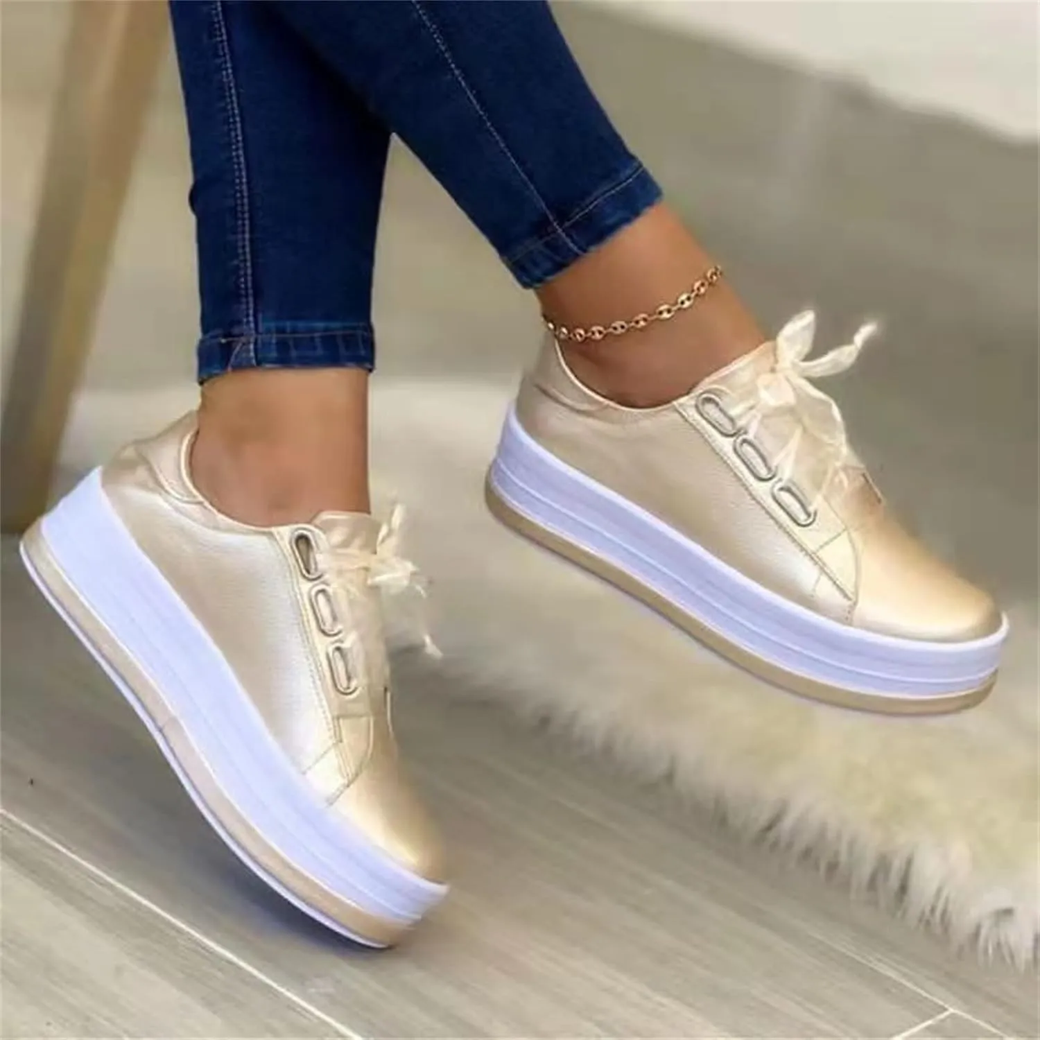 Lausiuoe Sneakers For Women Wide Width Slip On Fashion Canvas Loafers Casual Lightweight Comfort Flat Walking Shoes