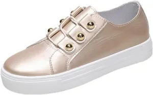 Lausiuoe Women's Fashion Sneakers Brown Women's Fashion Canvas Shoes Round Toe Lightweight Non-Slip Flat Sneakers Classic Casual Fall Low Top Soft Comfort Breathable Slip On Walking Loafers