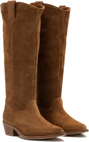 LEHOOR Women's Brown Knee-High Combat Boots Size 9 M US