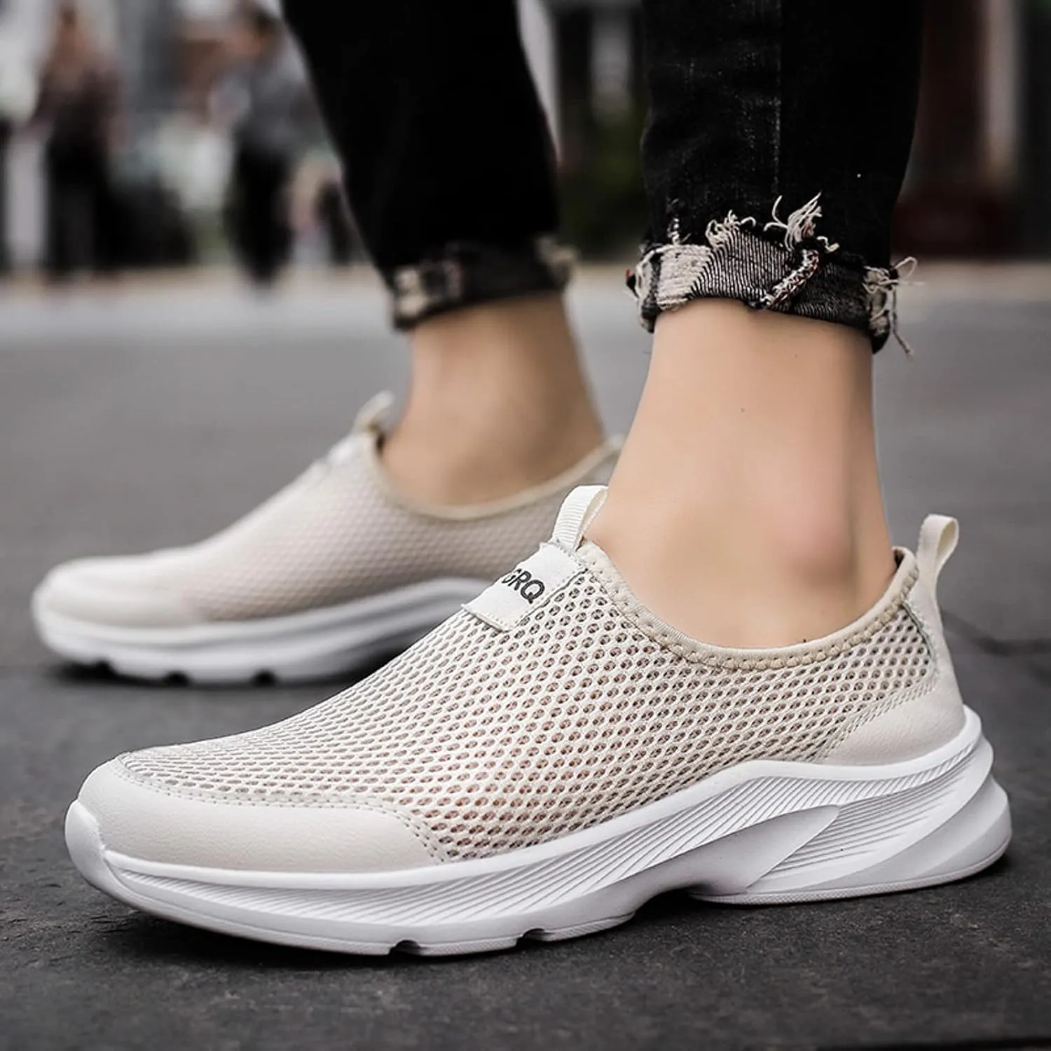 Memory Foam Versatile Shoes for Men Breathable Casual Comfortable Walking Sneaker Soft Flat Soled Elderly Shoes