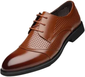 Men Business Formal Dress Shoes Breathable Fashion Oxford Shoes Leather Shoes Lace-Up Black Men's Comfort Orthopedic Dress Shoes