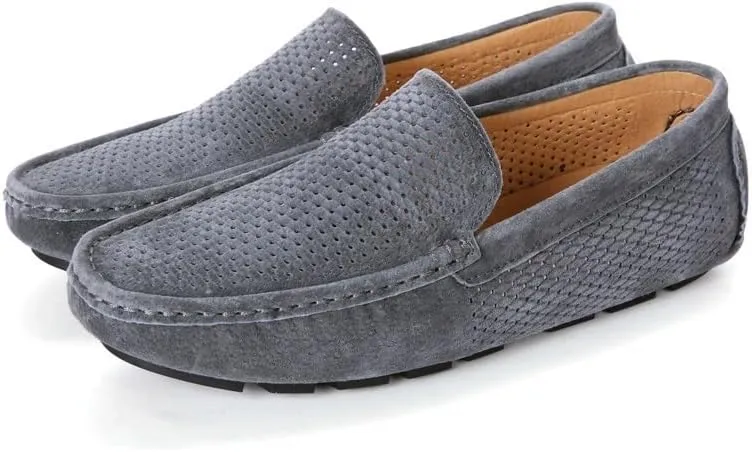 Men Casual Shoes Luxury Mens Loafers Handmade Suede Genuine Leather Men's Shoes Moccasins Slip On Flats Male Luxe Driving Shoes