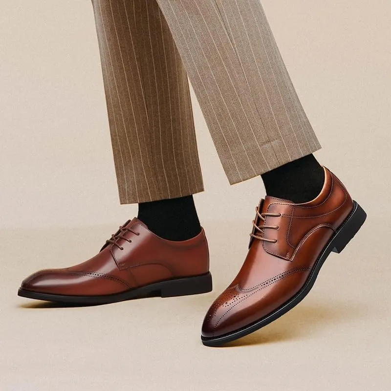 Men Classic Business Formal Shoes Black Lace-up Tuxedo Leather Men's Casual Breathable Oxford for Wedding