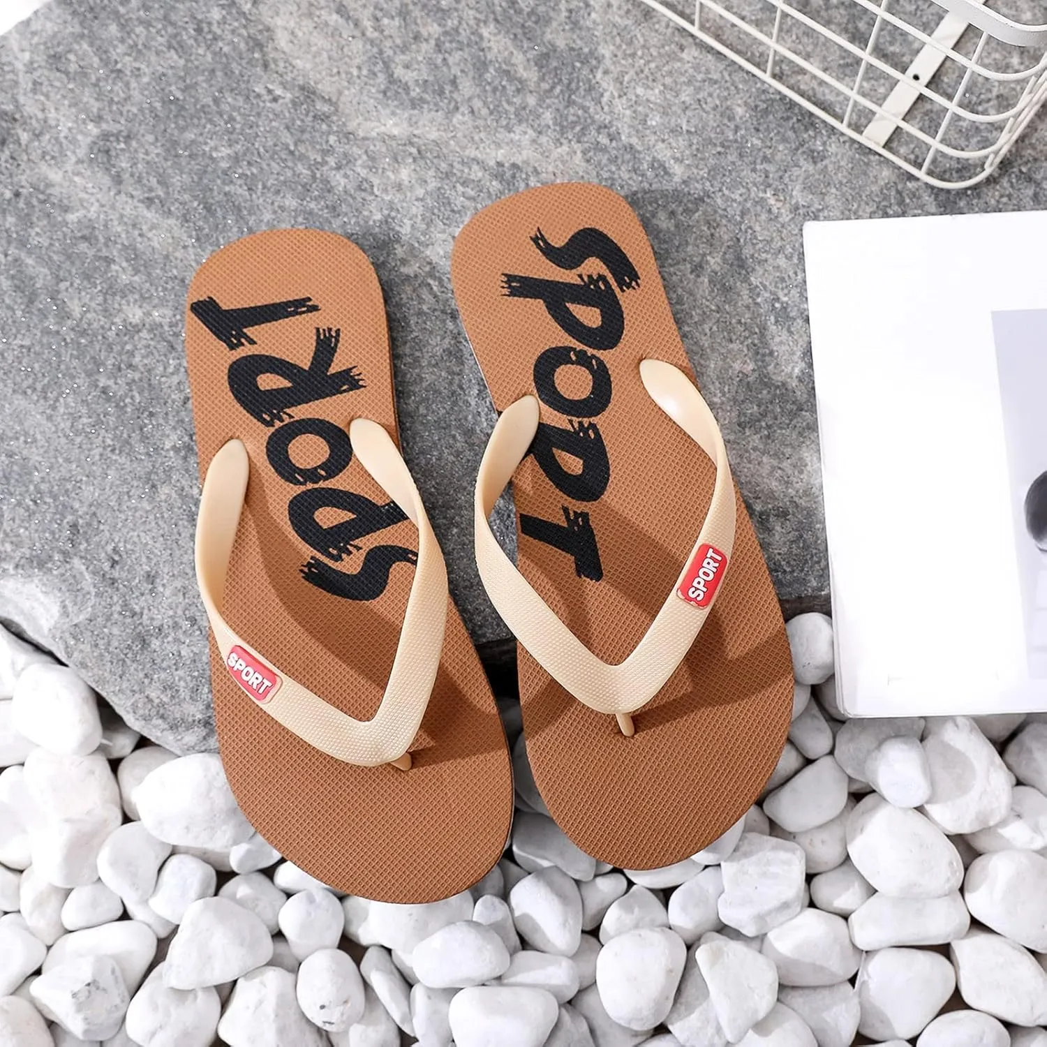 Men Shoes Flat Herringbone Slippers Fashion Casual Beach Casual Sandals Flip Flops Rubber Men