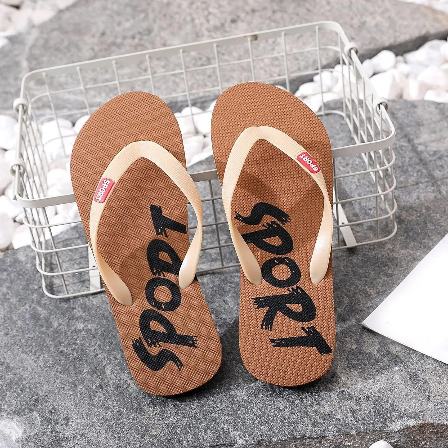 Men Shoes Flat Herringbone Slippers Fashion Casual Beach Casual Sandals Flip Flops Rubber Men