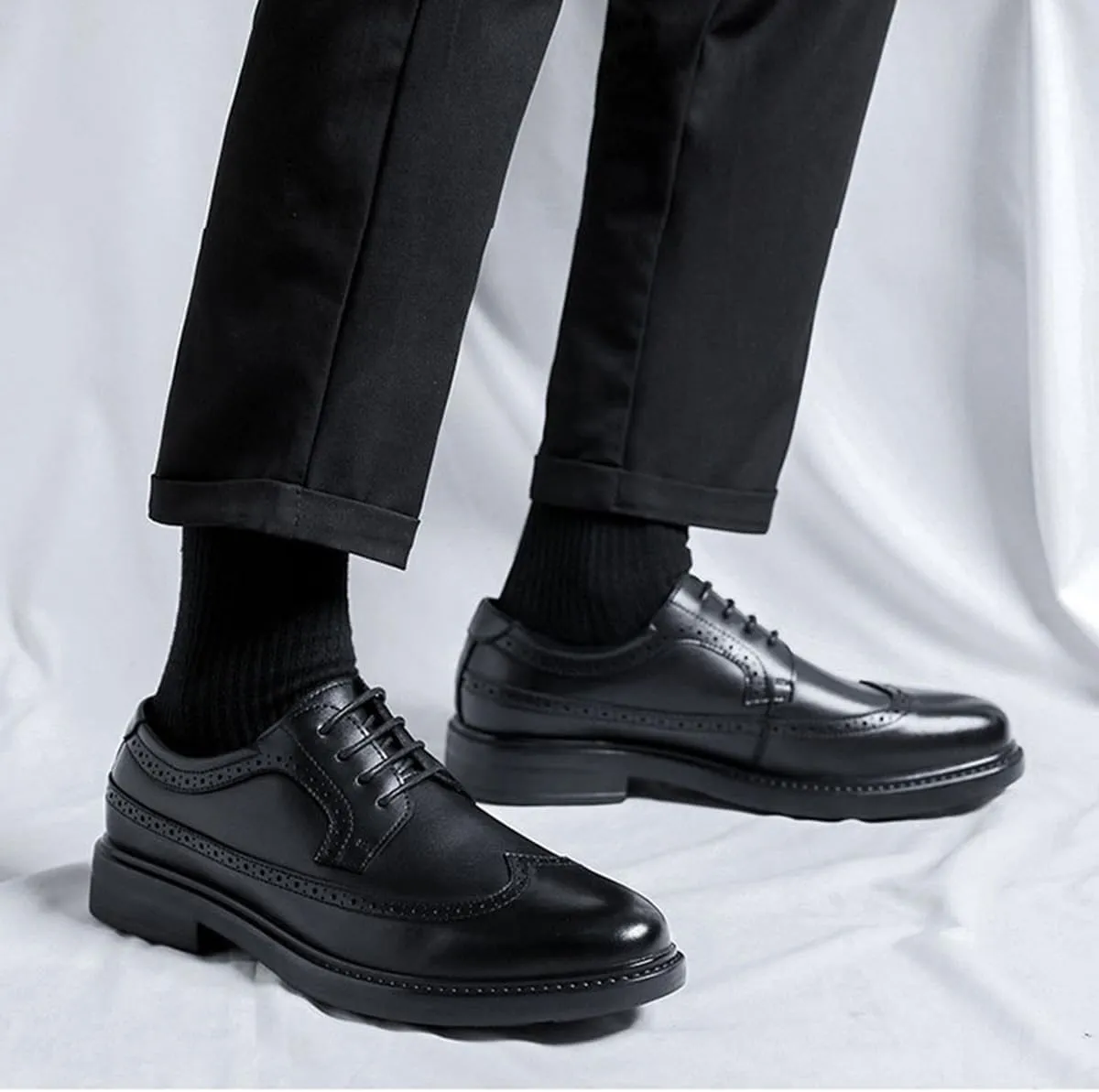 Mens Brogues Classic Oxfords Dress Shoes Formal Business Fashoin Wedding Derby Lace Up Shoes for Men