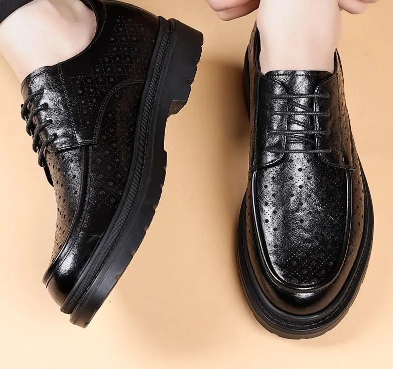 Men's Business Oxfords Shoes Comfort Soft Men Dress Shoes Breathable Classic Leather Shoes for Mens