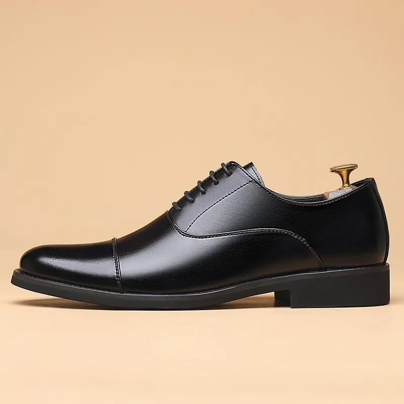 Men's Casual Business Formal Oxford Classic Men Leather Dress Shoes Comfortable Lace Up Derby Shoes