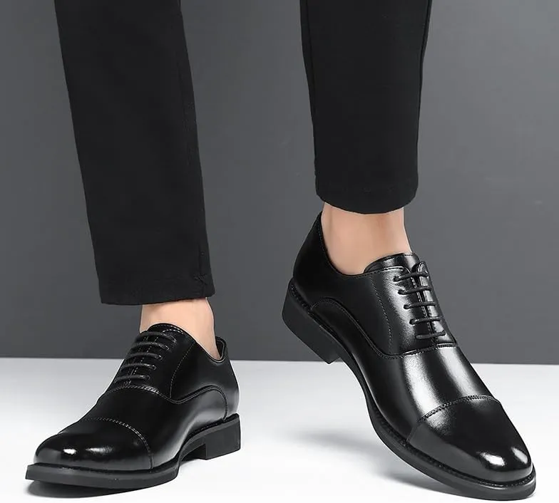 Men's Casual Business Formal Oxford Classic Men Leather Dress Shoes Comfortable Lace Up Derby Shoes