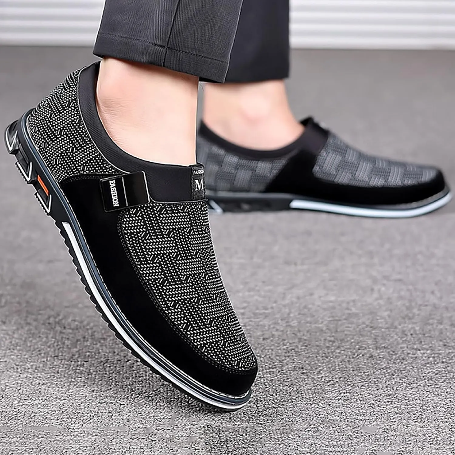 Mens Casual Formal Shoes Comfortable Non Slip Flat Walking Leather Shoes Slip on Business Formal Shoe Fashionable Dress Footwear Man Durable Work Office Shoe for Man Modern Suit Sneaker