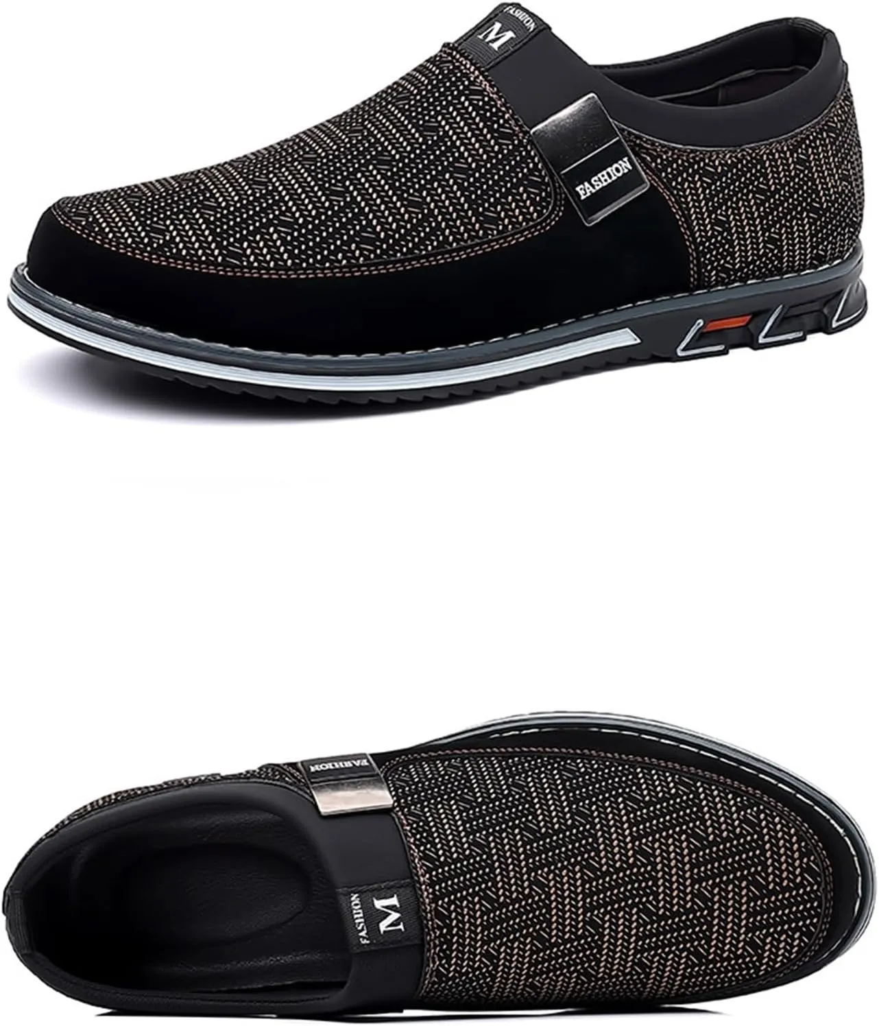 Mens Casual Formal Shoes Comfortable Non Slip Flat Walking Leather Shoes Slip on Business Formal Shoe Fashionable Dress Footwear Man Durable Work Office Shoe for Man Modern Suit Sneaker