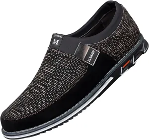 Mens Casual Formal Shoes Comfortable Non Slip Flat Walking Leather Shoes Slip on Business Formal Shoe Fashionable Dress Footwear Man Durable Work Office Shoe for Man Modern Suit Sneaker