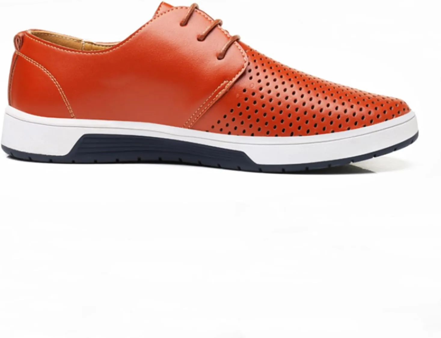 Men's Casual Oxford Shoes Walking Formal Wedding Shoes Laces-up Hollow Breathable Dress Shoes Fashion Flat Sneakers
