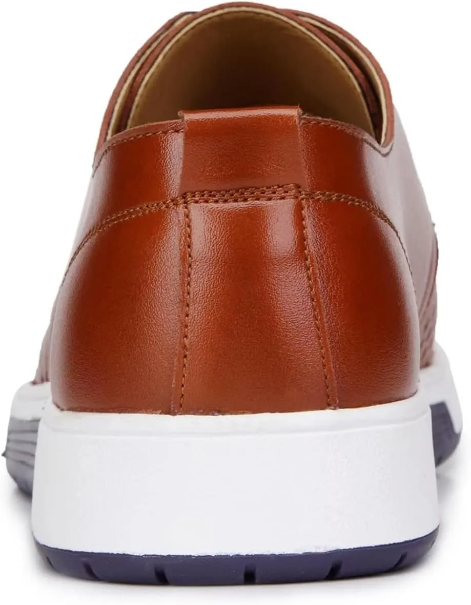 Men's Casual Oxford Shoes Walking Formal Wedding Shoes Laces-up Hollow Breathable Dress Shoes Fashion Flat Sneakers