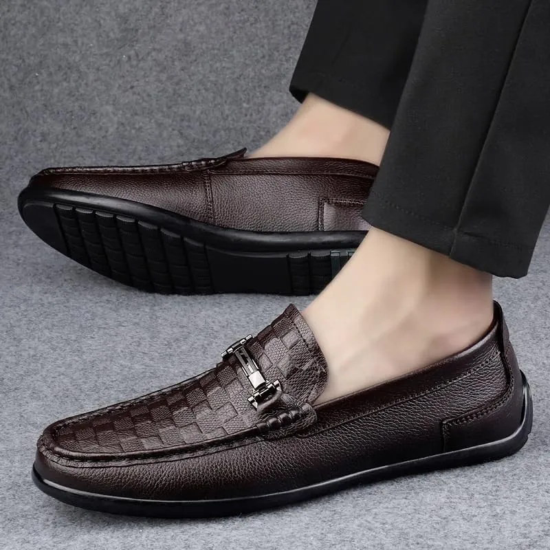Men's Casual Wedding Dress Shoes Business Formal Classic Oxfords Shoes Faux Patent Leather Derby Shoes(10.5)