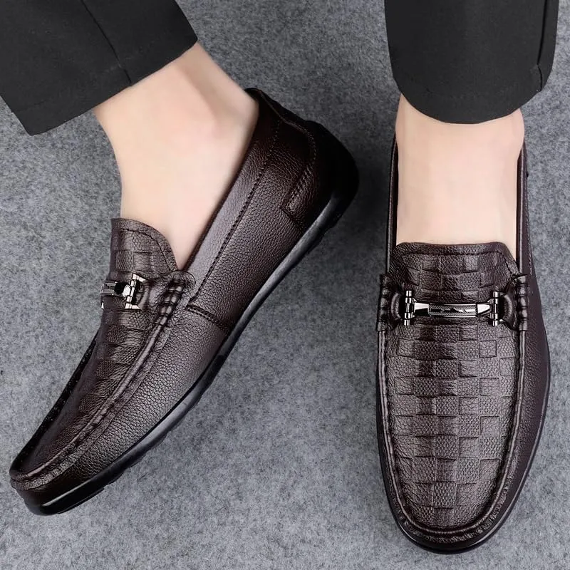 Men's Casual Wedding Dress Shoes Business Formal Classic Oxfords Shoes Faux Patent Leather Derby Shoes(10.5)