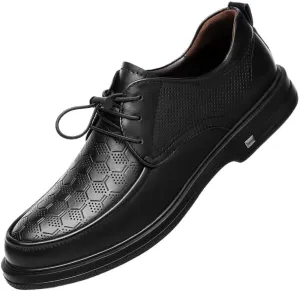 Men's Classic Formal Dress Shoes Mens Breathable Patent Leather Dress Shoes Modern Printed Wedding Office Work Derby Shoes(10.5)