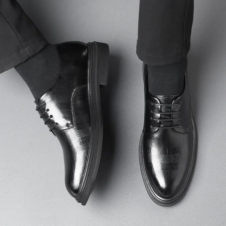 Men's Classic Lace-Up Low Top Leather Dress Shoes Comfortable Formal Men Oxfords Shoes for Business Wedding Office