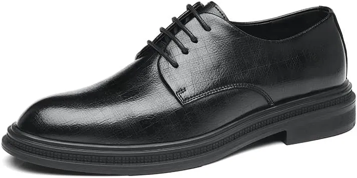 Men's Classic Lace-Up Low Top Leather Dress Shoes Comfortable Formal Men Oxfords Shoes for Business Wedding Office