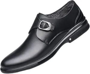 Men's Classic Leather Dress Shoes Wedding Formal Strap Buckle Modern Formal Work Non-Slip Softsole Party Oxford Shoes