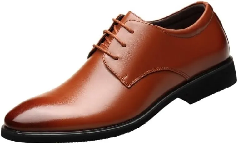 Men's Comfort Orthopedic Dress Shoes Men's Leather Brogue Wingtip Oxford Sneakers Classic Lace-Up Low Top Formal Shoes Casual Office Work Formal Dress Shoes