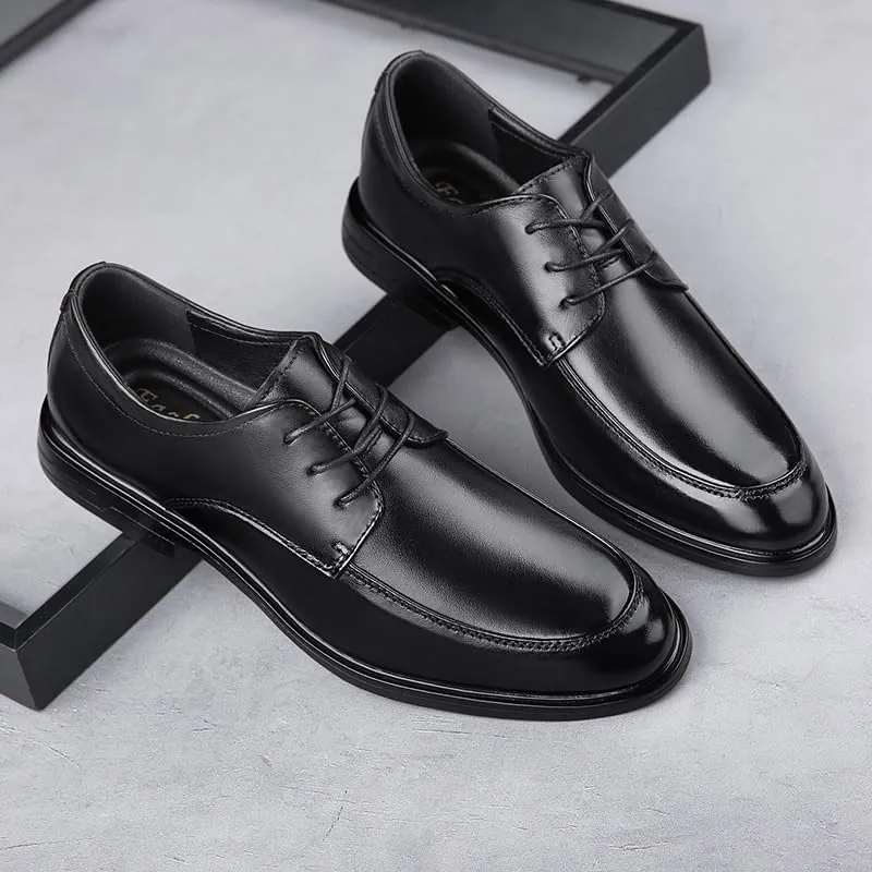 Men's Comfortable Walking Shoes Black Wingtip Brogue Leather Shoes Formal Events Lace-up Tuxedo Oxford
