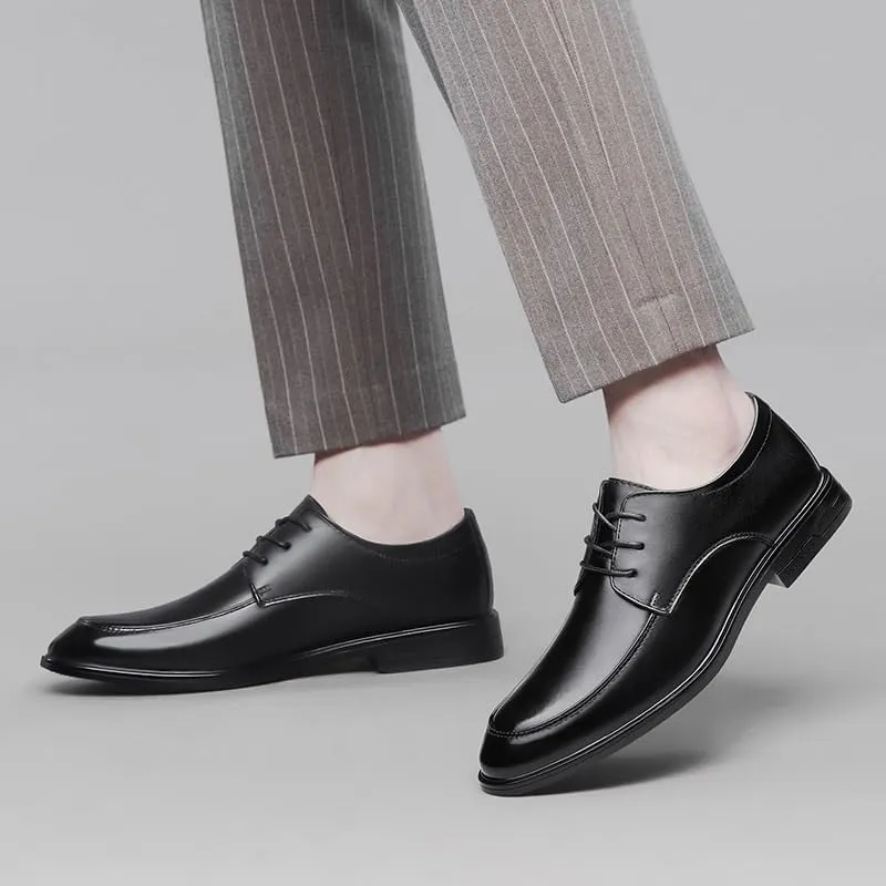 Men's Comfortable Walking Shoes Black Wingtip Brogue Leather Shoes Formal Events Lace-up Tuxedo Oxford