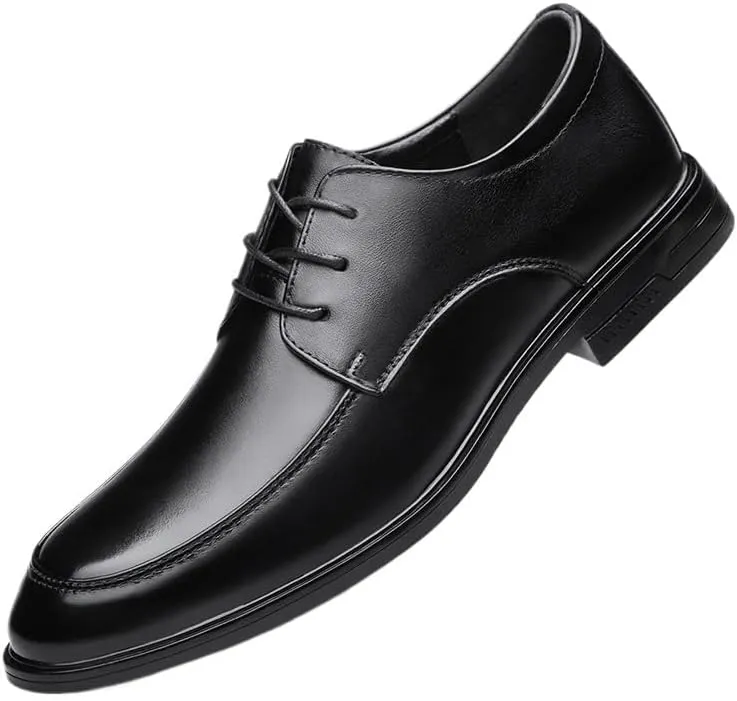 Men's Comfortable Walking Shoes Black Wingtip Brogue Leather Shoes Formal Events Lace-up Tuxedo Oxford