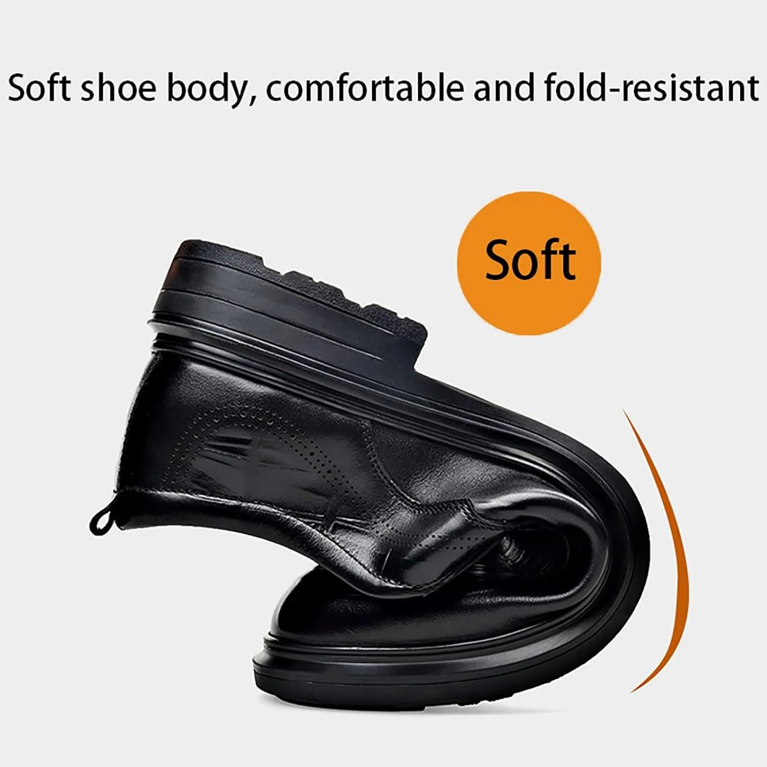 Men's Dress Shoes for Business & Formal Occasions, Black Genuine Leather Oxfords with Anti-Slip Rubber Sole & Breathable Lining, Lace-Up Classic Design