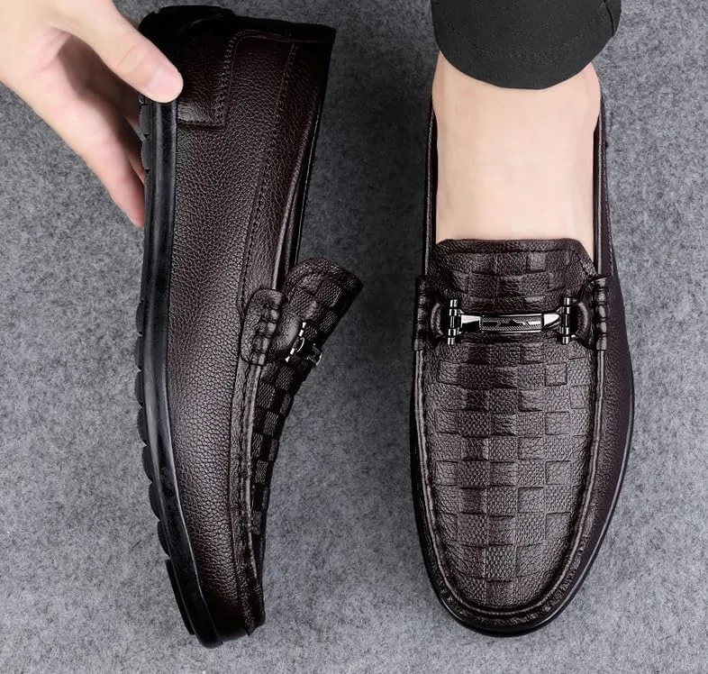 Men's Dress Shoes Formal Business Casual Oxford Casual Plaid Upper Tuxedo Shoes for Men