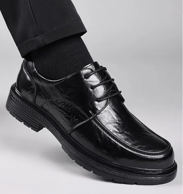Men’s Dress Shoes Genuine Leather Lace-Up Formal Business Oxford Shoes for Men Classic Tuxedo Wedding