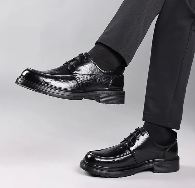 Men’s Dress Shoes Genuine Leather Lace-Up Formal Business Oxford Shoes for Men Classic Tuxedo Wedding